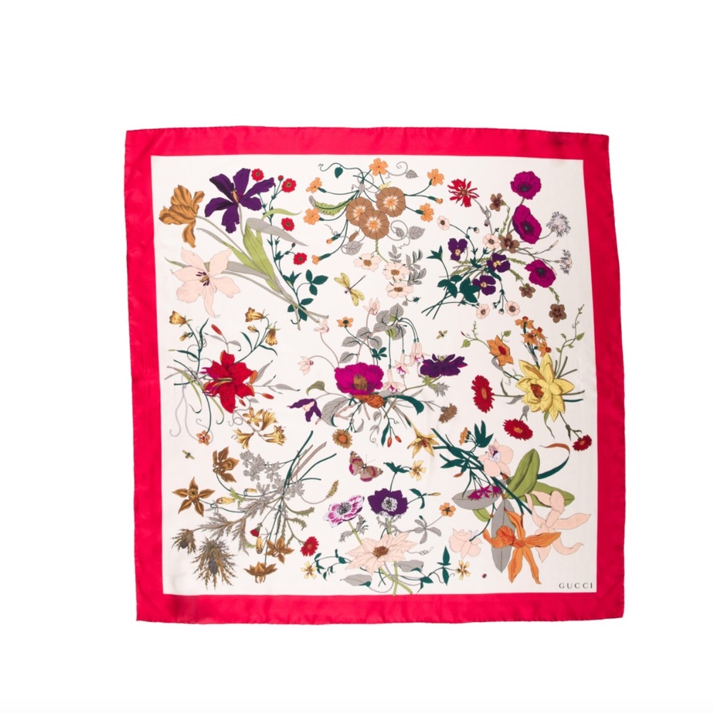 ❌SOLD❌GUCCI Silk Floral Scarf